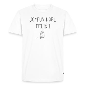 Joyeux Noël Félix ! - T-shirt Premium bio Homme - blanc - Devant - Nico (187cm)