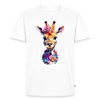Giraffe V1 24 06 - Men's Premium Organic T-Shirt - white - Front - Nico (187cm)