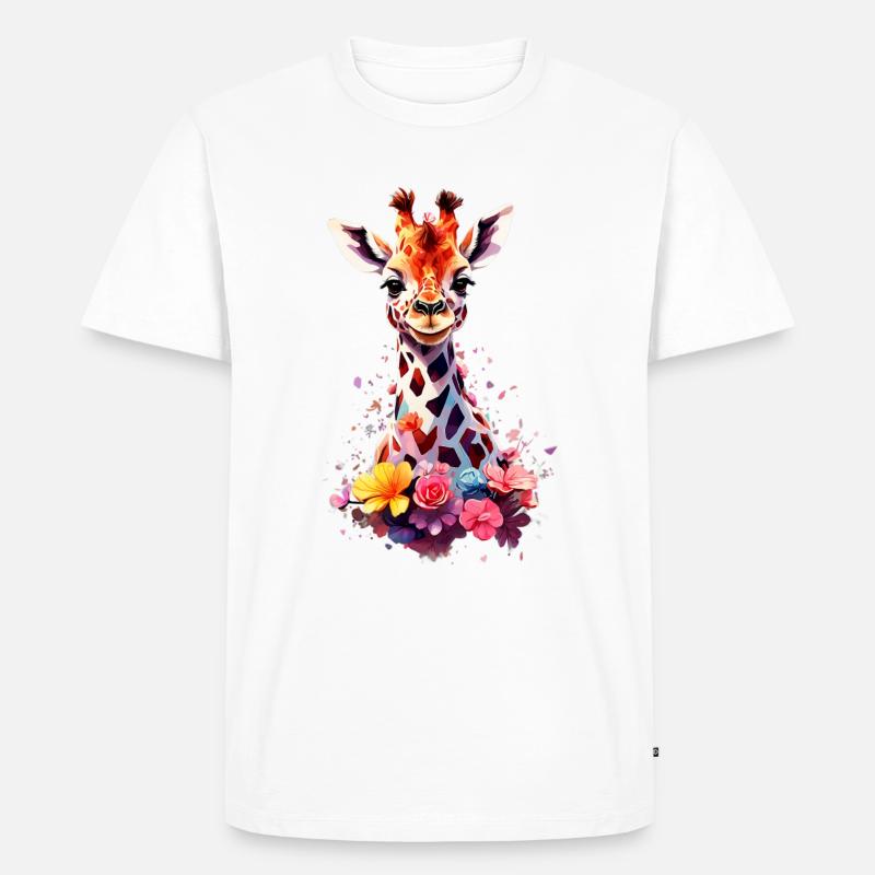 Giraffe V1 24 04 - Männer Premium Bio T-Shirt - Weiß