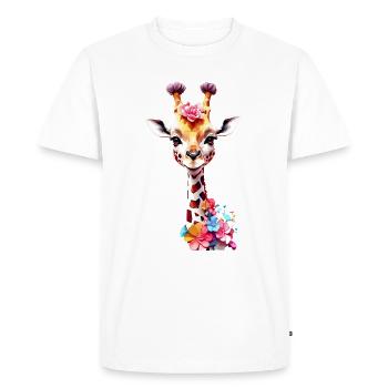Giraffe V1 24 16 - Men's Premium Organic T-Shirt - white - Front - Nico (187cm)