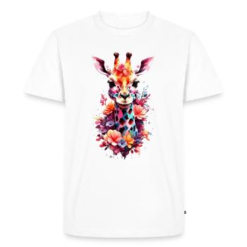 Giraffe V1 24 13 - Men's Premium Organic T-Shirt - white - Front - Nico (187cm)