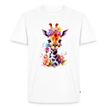 Giraffe V1 24 12 - Men's Premium Organic T-Shirt - white - Front - Nico (187cm)