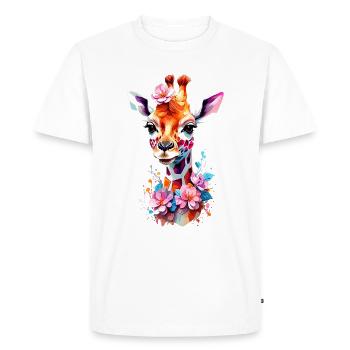 Giraffe V1 24 29 - Men's Premium Organic T-Shirt - white - Front - Nico (187cm)