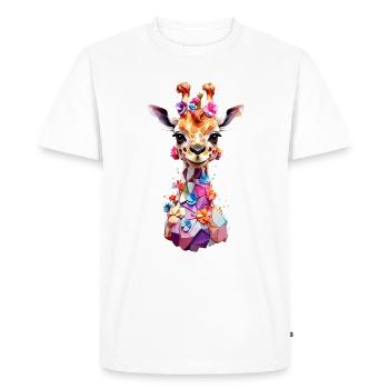 Giraffe V1 24 22 - Men's Premium Organic T-Shirt - white - Front - Nico (187cm)