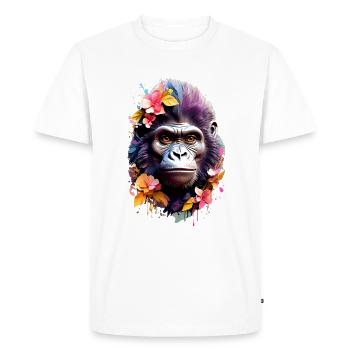 Gorille V1 24 10 - T-shirt Premium bio Homme - blanc - Devant - Nico (187cm)