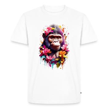 Gorilla V1 24 14 - Men's Premium Organic T-Shirt - white - Front - Nico (187cm)