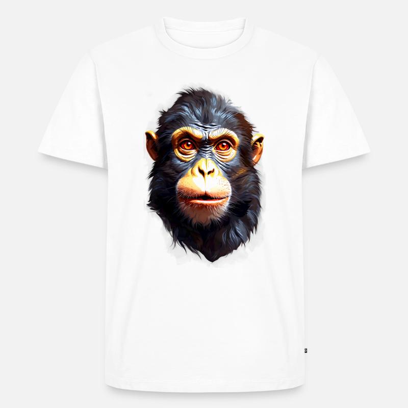 Affe Monkey V24 09 - Männer Premium Bio T-Shirt - Weiß