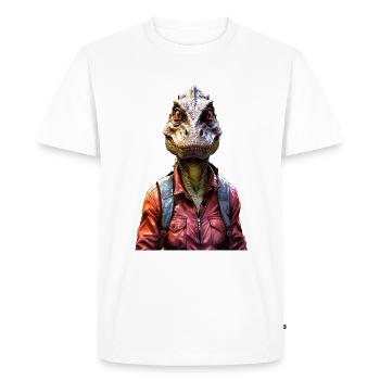 Dino Dinosaur V1 24 03 - Men's Premium Organic T-Shirt - white - Front - Nico (187cm)
