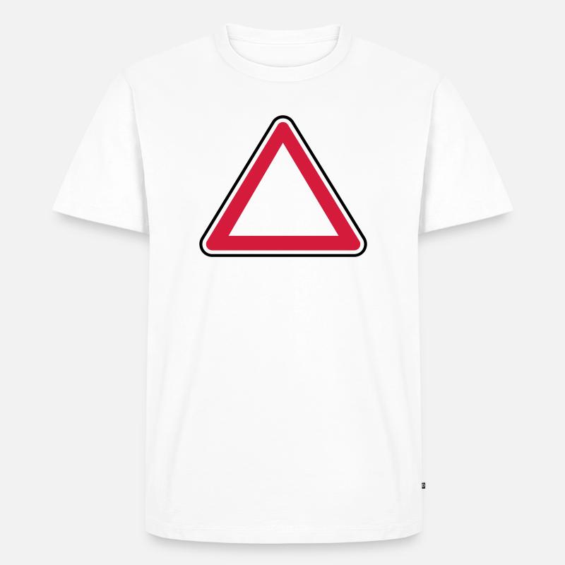 Attention panel - Men's Premium Organic T-Shirt - white