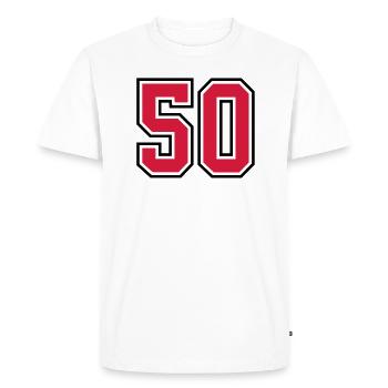 50 sports jersey football number - Men's Premium Organic T-Shirt - white - Front - Nico (187cm)