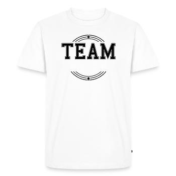Team Kreis Présentation Personalisable propre texte - T-shirt Premium bio Homme - blanc - Devant - Nico (187cm)