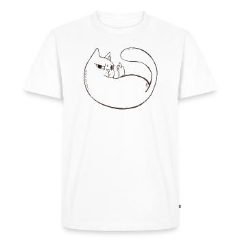 Chat méchant chat ami chat - T-shirt Premium bio Homme - blanc - Devant - Nico (187cm)