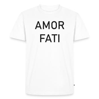 Cupid Fati - Aimez votre destin - Nietzsche - T-shirt Premium bio Homme - blanc - Devant - Nico (187cm)