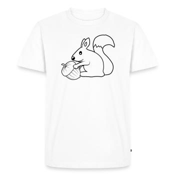 Joyeux gland d’écureuil - T-shirt Premium bio Homme - blanc - Devant - Nico (187cm)