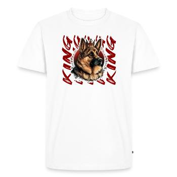 CHIEN BERGER ALLEMAND KING COMBAT RACE MIGNON - T-shirt Premium bio Homme - blanc - Devant - Nico (187cm)