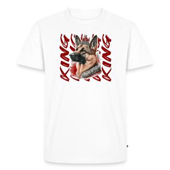 CHIEN BERGER ALLEMAND KING COMBAT RACE MIGNON - T-shirt Premium bio Homme - blanc - Devant - Nico (187cm)