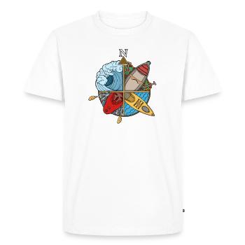 Paddling Compass - Men's Premium Organic T-Shirt - white - Front - Nico (187cm)