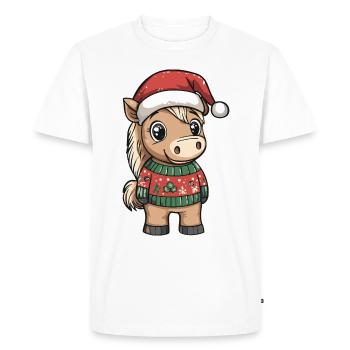 Horse Christmas Comic - Men's Premium Organic T-Shirt - white - Front - Nico (187cm)