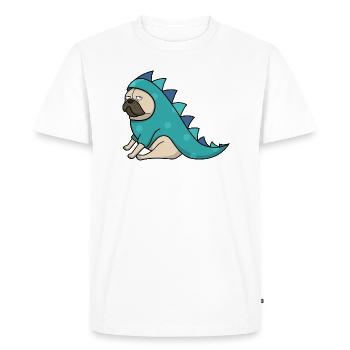 Dino Pug - T-shirt Premium bio Homme - blanc - Devant - Nico (187cm)