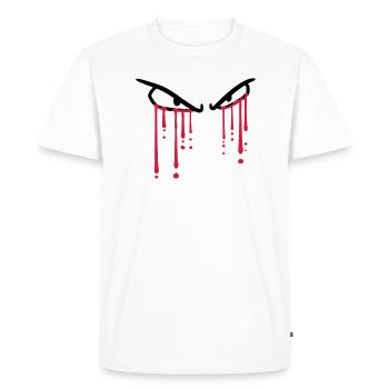 gouttes de sang 2 yeux graffiti pleurer des larmes - T-shirt Premium bio Homme - blanc - Devant - Nico (187cm)
