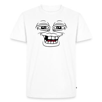 frosch monster gesicht lustig haesslich grinsen za - Männer Premium Bio T-Shirt - Weiß - Vorne - Nico (187cm)