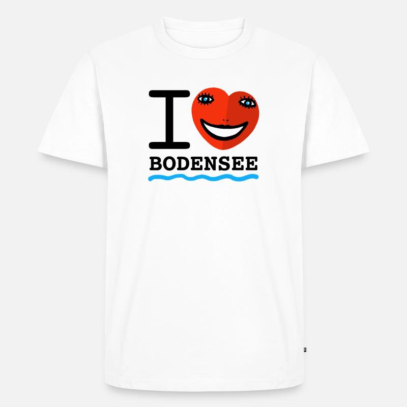 Bodensee Liebe - Männer Premium Bio T-Shirt - Weiß