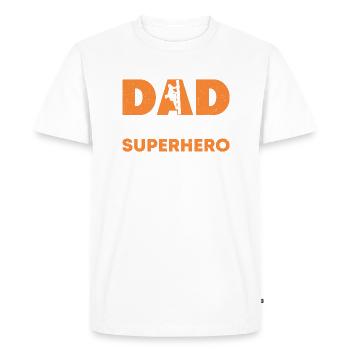 Papa Line Fitter Super-héros - T-shirt Premium bio Homme - blanc - Devant - Nico (187cm)