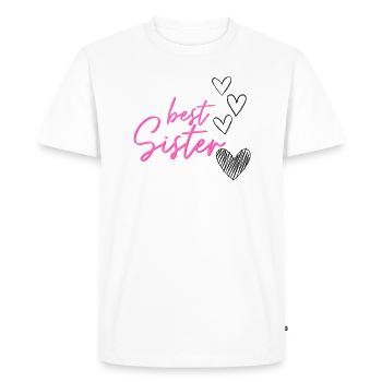 Best Sister Design - Men's Premium Organic T-Shirt - white - Front - Nico (187cm)