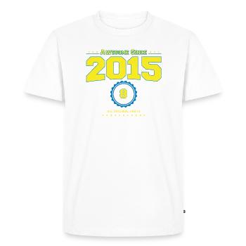 Super chemise 2015 pour hommes femmes 8 ans 8ème - T-shirt Premium bio Homme - blanc - Devant - Nico (187cm)