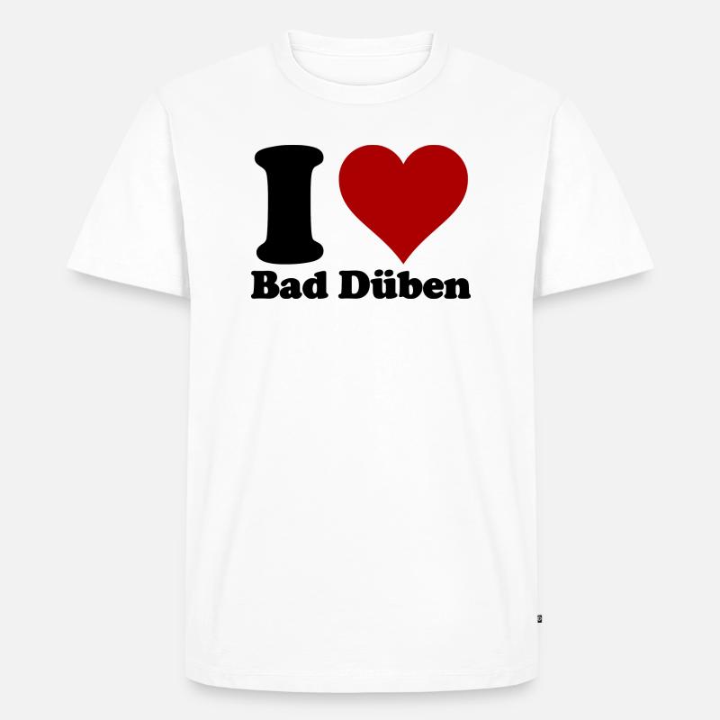 I Love Bad Düben - Männer Premium Bio T-Shirt - Weiß