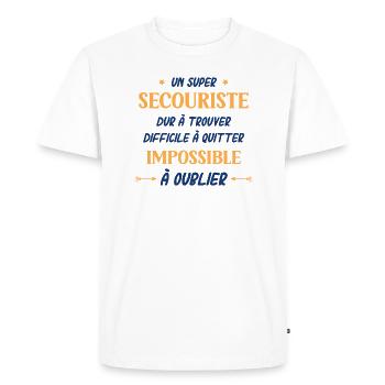 Un super secouriste - T-shirt Premium bio Homme - blanc - Devant - Nico (187cm)