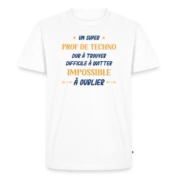 Un super prof de techno - T-shirt Premium bio Homme - blanc - Devant - Nico (187cm)
