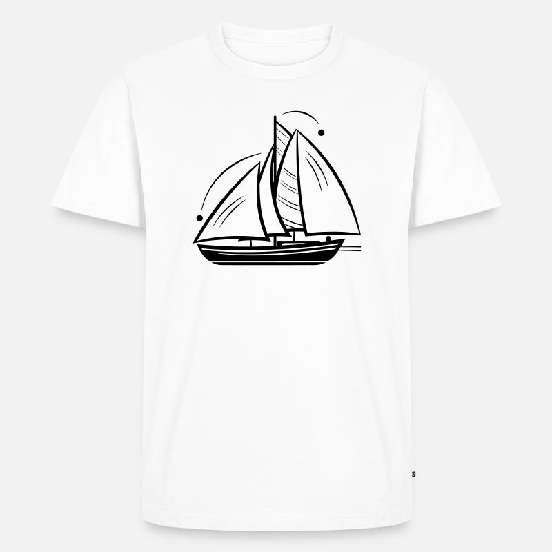 Segelboot - Männer Premium Bio T-Shirt - Weiß