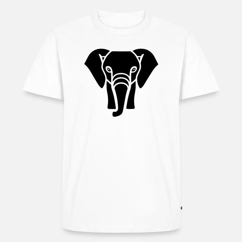 Elefant - Männer Premium Bio T-Shirt - Weiß