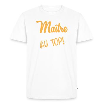 THANK YOU. MASTER. - Men's Premium Organic T-Shirt - white - Front - Nico (187cm)
