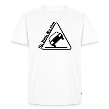 No Risk No Fun - Men's Premium Organic T-Shirt - white - Front - Nico (187cm)