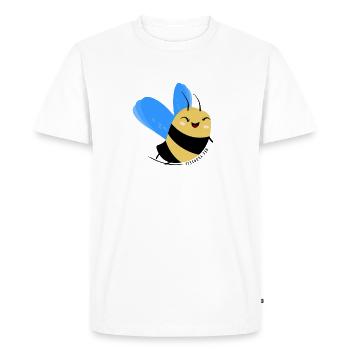 Funny Bee: Bee Yourself - Men's Premium Organic T-Shirt - white - Front - Nico (187cm)