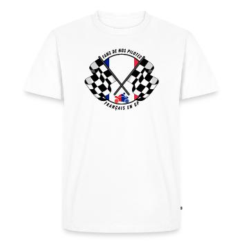 Fans de nos pilotes français en GP - T-shirt Premium bio Homme - blanc - Devant - Nico (187cm)