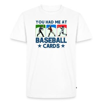 Carte de baseball Collection de cartes de sport Cadeau - T-shirt Premium bio Homme - blanc - Devant - Nico (187cm)