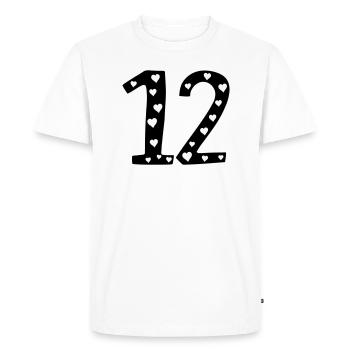 12 birthday with heart - Men's Premium Organic T-Shirt - white - Front - Nico (187cm)
