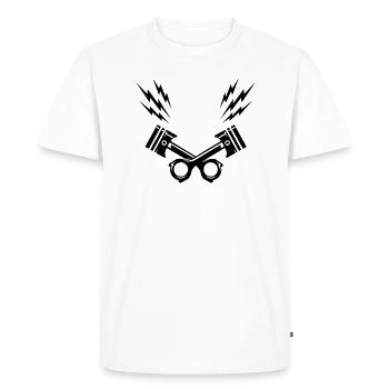 biker - Men's Premium Organic T-Shirt - white - Front - Nico (187cm)
