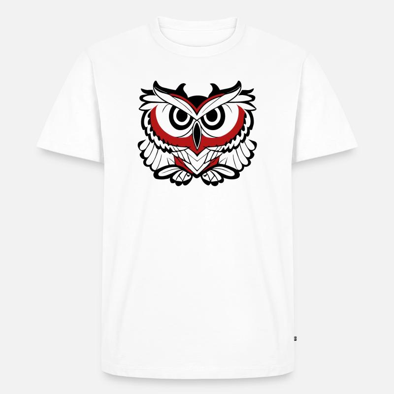 Eule - Männer Premium Bio T-Shirt - Weiß
