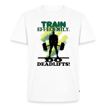 Entraînez-vous efficacement, Entraînez-vous, - T-shirt Premium bio Homme - blanc - Devant - Nico (187cm)