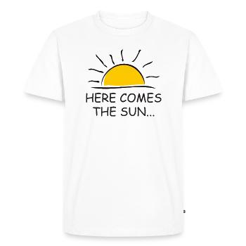 L’été, le soleil, le soleil ! Printemps, Vacances - T-shirt Premium bio Homme - blanc - Devant - Nico (187cm)
