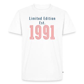 Anniversaire 1991 en édition limitée - T-shirt Premium bio Homme - blanc - Devant - Nico (187cm)