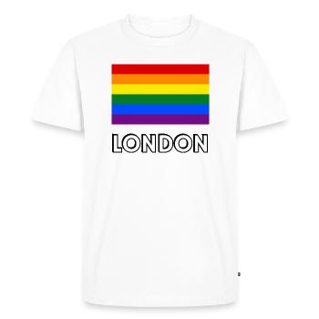 Pride Flag London - Men's Premium Organic T-Shirt - white - Front - Nico (187cm)