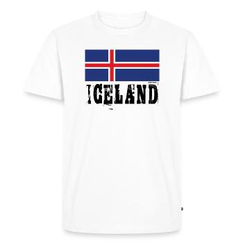 Iceland Flag - T-shirt Premium bio Homme - blanc - Devant - Nico (187cm)
