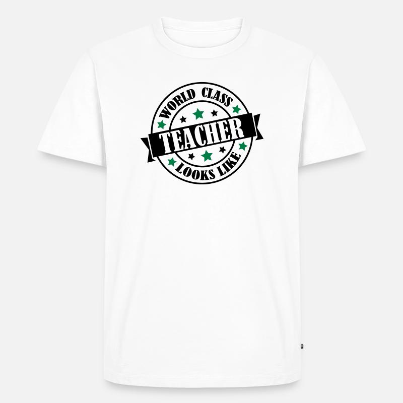 world_class_teacher_2 - Männer Premium Bio T-Shirt - Weiß