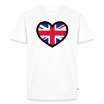 Coeur British - vectoriel - T-shirt Premium bio Homme - blanc - Devant - Nico (187cm)