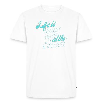 Life is always better at the Beach - Men's Premium Organic T-Shirt - white - Front - Nico (187cm)